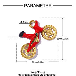 Anhänger aus Edelstahl 304 mit roter Emaille&nbsp;SA-OY001-81G