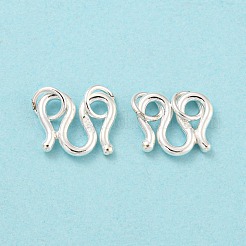 925 стерлингового серебра S-крюк пряжки STER-K175-06B-S