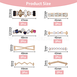 16 шт. 8 стиля пряжки для шнурков из сплава FIND-FH0007-90