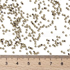 MIYUKIラウンドロカイユビーズ  日本製シードビーズ  （rr380)裏地付きスチールブルー光沢  15/0  1.5mm  穴：0.7mm  約5555PCS /ボトル  10 G /ボトル&nbsp;SEED-JP0010-RR0380