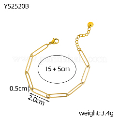Bracelets à chaînes en acier inoxydable 304 avec trombones&nbsp;STAS-OY016-99G