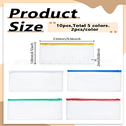 10 Stück transparente wasserdichte PVC-Aktentaschen in 5 Farben&nbsp;AJEW-LP0006-66
