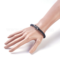 Мужские браслеты из плетеного кожаного шнура BJEW-JB03917