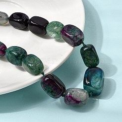 Colliers de perles cubiques dégradées en agate naturelle teintée&nbsp;NJEW-C113-01F