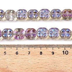 電気メッキガラスビーズセット  プラム  ミディアムスレートブルー  10x10x6mm  穴：0.9mm  約64~66個/連  24.69~25.87''（62.72~64.68センチメートル）&nbsp;EGLA-T021-06F