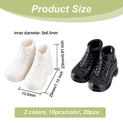 20 stücke 2 farben pvc kunststoff puppe turnschuhe schuhe&nbsp;DIY-OC0010-84