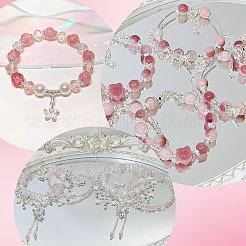 Наборы для самостоятельного изготовления круглых стеклянных бусин и бисерных сережек DIY-SP0002-56