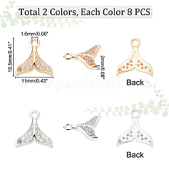 16 шт. 2 цвета латунные микро проложить прозрачные кубические циркониевые подвески&nbsp;KK-DC0001-09