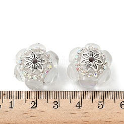 Акриловые бусины-рондели со стразами CLAY-NH0003-02AS-07