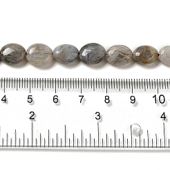 天然石バンブーアゲート竹葉瑪瑙ビーズ連売り  フラットオーバル  12x8~8.5x4.5~5mm  穴：1mm  約34個/連  15.55~15.75''（39.5~40センチメートル）&nbsp;G-NH0014-B01-01