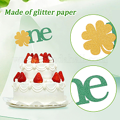 День святого патрика клевер бумажные украшения для торта AJEW-WH20022-27B