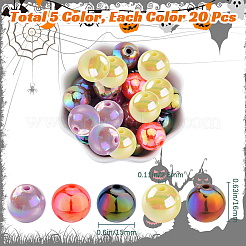 Thème Halloween 100pcs 5 couleurs perles acryliques opaques&nbsp;MACR-SP0001-01B-05