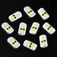 3dプリントABSプラスチックイミテーションパールビーズ  パイナップルの長方形  シャンパンイエロー  17x9x4mm  穴：1mm&nbsp;KY-S163-431