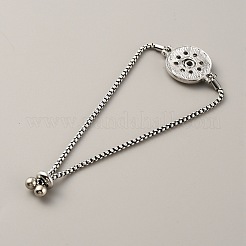 Браслет со сменными защелкивающимися звеньями из сплава с цепочками-коробками&nbsp;BJEW-WH0014-005C