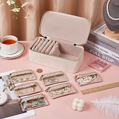 Портативные дорожные коробки-органайзеры из искусственной кожи с ручками для ювелирных изделий&nbsp;CON-WH0107-71A