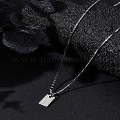 1 шт. ожерелье с подвеской в виде прямоугольника из нержавеющей стали&nbsp;NJEW-LP0001-34I-P