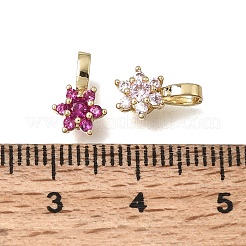 Breloques en laiton avec zircone cubique de micro pave&nbsp;KK-K427-08G