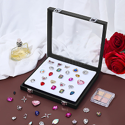 Коробки для демонстрации драгоценных камней из искусственной кожи LBOX-WH0004-06