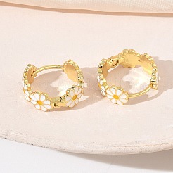 Boucles d'oreilles créoles en laiton émaillé pour femme&nbsp;EJEW-A167-27A-01