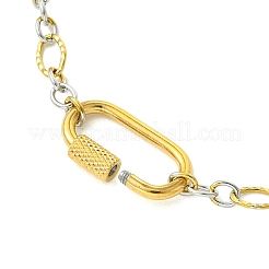Colliers chaîne Figaro texturée en acier inoxydable 304 bicolore de 5 mm&nbsp;NJEW-JN06466-02