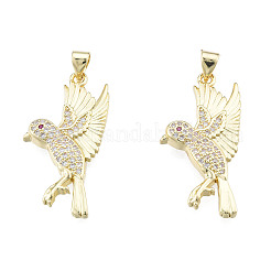 Латунные микропаве прозрачные подвески с фианитом ZIRC-N039-254