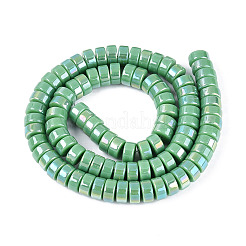 Hebras de cuentas de vidrio opacas bañadas en color AB&nbsp;GLAA-T026-4x8mm-P02