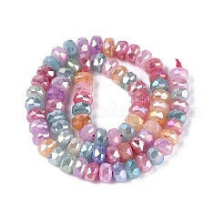 Stränge aus galvanisierten Imitations-Jade-Glasperlen mit Crackle-Effekt&nbsp;GLAA-N068-01A-B01