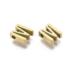 ステンレススチールチャーム201個  ゴールドカラー  文字.m  8x6.5x3mm  穴：1.6mm&nbsp;X-STAS-R110-M-G