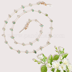 Цепочка из натурального нефрита и сплава с цепочкой на шею для очков&nbsp;AJEW-WH20070-024C