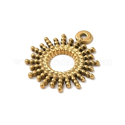 304ステンレスペンダント  太陽のチャーム  イオンプレーティング（ip）  ゴールドカラー  18x15x1mm  穴：1mm&nbsp;STAS-G312-01G