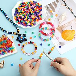 1200 pièce 6 styles de perles en plastique opaques et transparentes&nbsp;KY-SZ0001-51