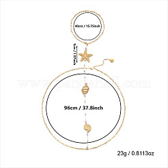 Colliers de dos en alliage océan et fer en forme d'étoile de mer avec perles d'imitation&nbsp;WG9F3AC-01