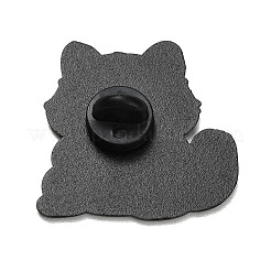 クッキーを食べるかわいいアライグマのエナメルピン  バックパックや衣類用の黒色合金バッジの塗装  グレー  33x32mm&nbsp;JEWB-K040-05EB