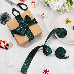 Двусторонние байковые ленты со звездами и золотым тиснением&nbsp;SRIB-GF0001-55B