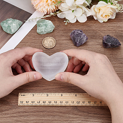 Декоративные чаши из натурального селенита в форме сердца AJEW-WH0460-043A