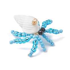 Подвески в виде краба из натуральной черной шпинели&nbsp;PALLOY-MZ01177-03