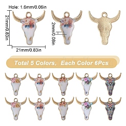 30шт 5 цвета сплава эмалевые подвески&nbsp;ENAM-SC0003-85
