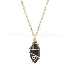 Colliers à pendentif enveloppés de fil de cuivre&nbsp;NJEW-JN05025-01