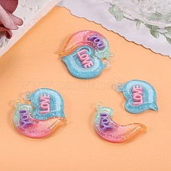 10 ensembles de pendentifs en résine opaque de couleur dégradée&nbsp;RESI-SZ0001-91G