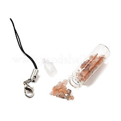 Натуральный щебень с декором в виде стеклянной бутылки HJEW-Q003-01P