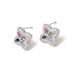 Pendientes de tuerca de circonio cúbico con micro pave de latón&nbsp;KK-CBA8324-25P-01