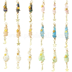 3 шт. 3 стиля гальванизированные натуральные кварцевые кристаллы большие подвески&nbsp;PALLOY-YW00079-01