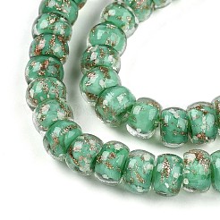 Светящиеся стеклянные бусины ручной работы из золотой фольги FOIL-N029-02A-06