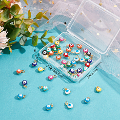 50шт 10 цвета латунные эмалевые подвески KK-BBC0003-66