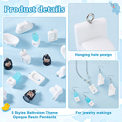30 шт. 5 стиля подвески из непрозрачной смолы для ванной комнаты RESI-PH0002-24