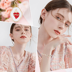 Кулоны с эмалью из латуни&nbsp;KK-BBC0005-40