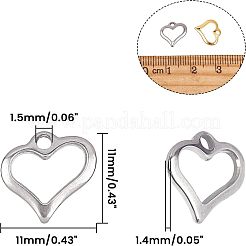 Подвески в виде открытого сердца из нержавеющей стали 304&nbsp;STAS-UN0003-61