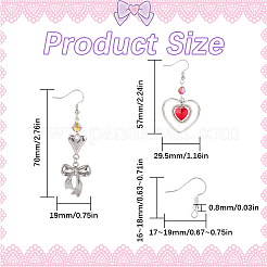 DIY 合金イヤリング ジュエリー作りキット  バレンタインデーのテーマ  ミックスカラー  4~40x4~29.5x0.5~9mm  穴：0.5~3mm&nbsp;DIY-SC0028-90