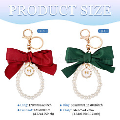 2шт 2 цвета золотой сплав и полиэстер и пластиковый брелок&nbsp;KEYC-TA0001-35B