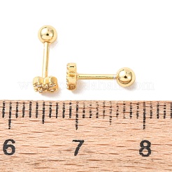 Серьги-гвоздики с крестиком 925 из стерлингового серебра с микропаве из прозрачных кубических цирконий&nbsp;EJEW-K317-11G